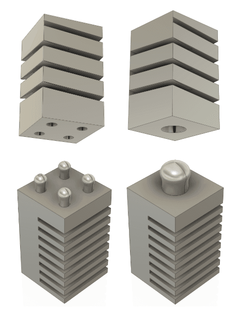 CAD iterations of the module geometry