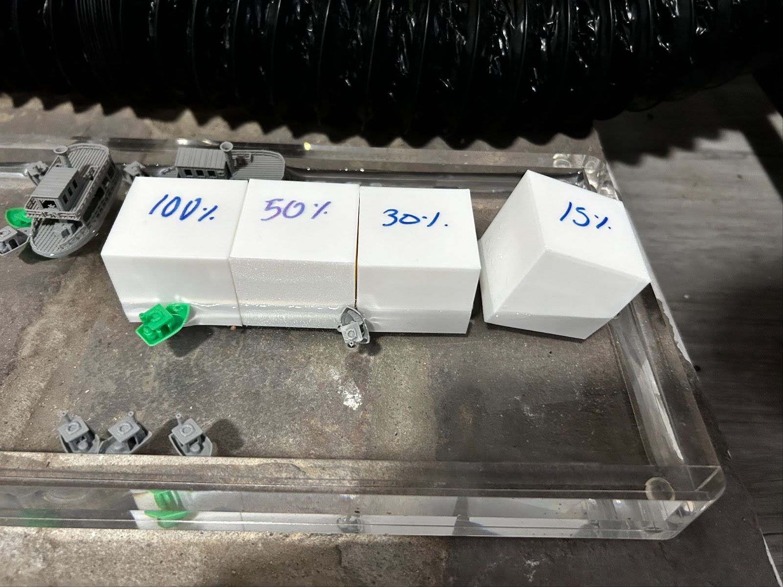 Float Test of 3D Printed Cubes